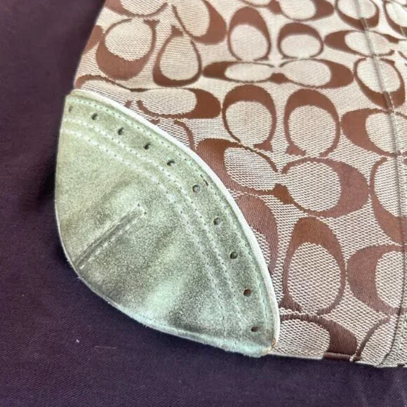 Coach Mint Green Canvas and Suede Bag w/ Dust Bag - Picture 9 of 10